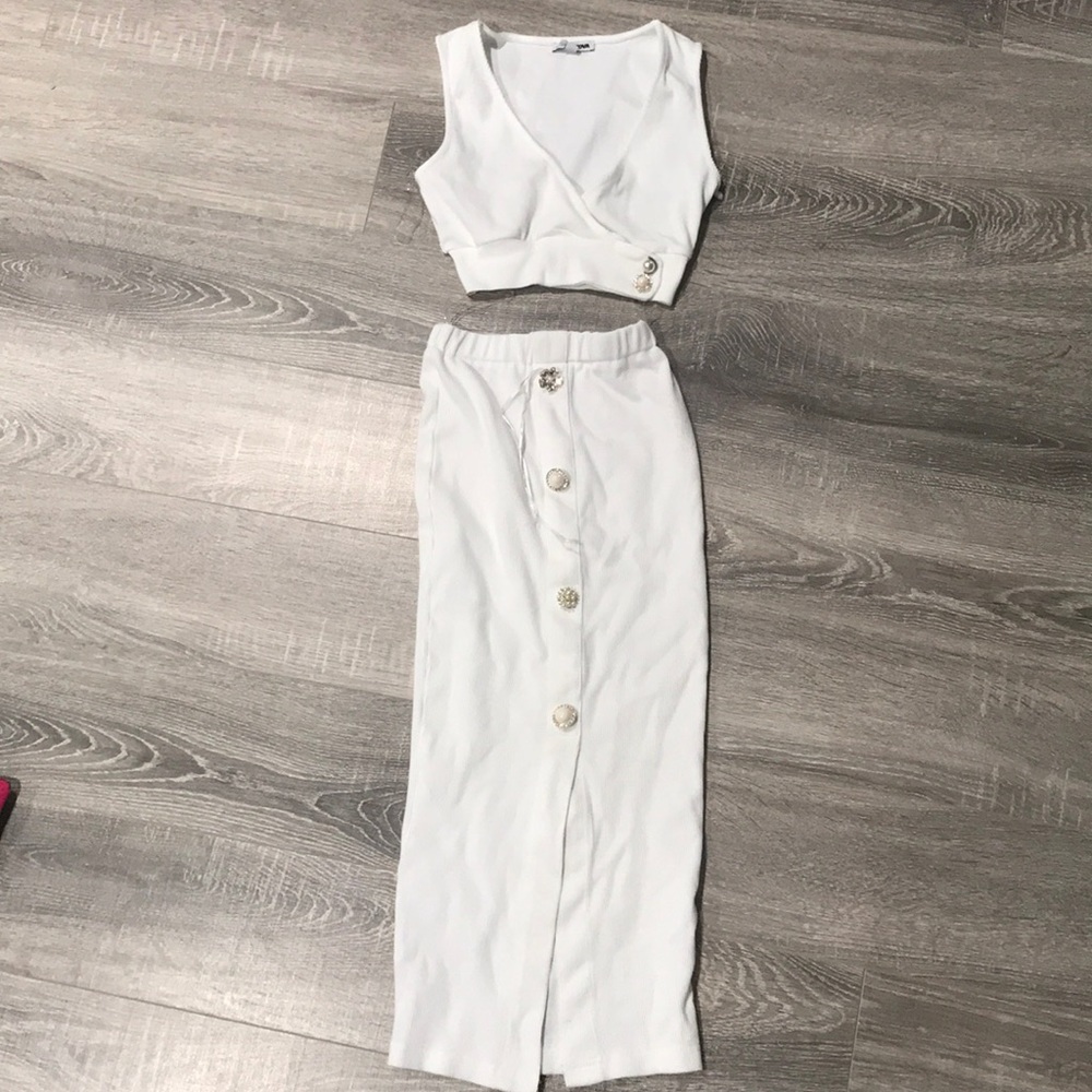 FASHION NOVA white two piece set